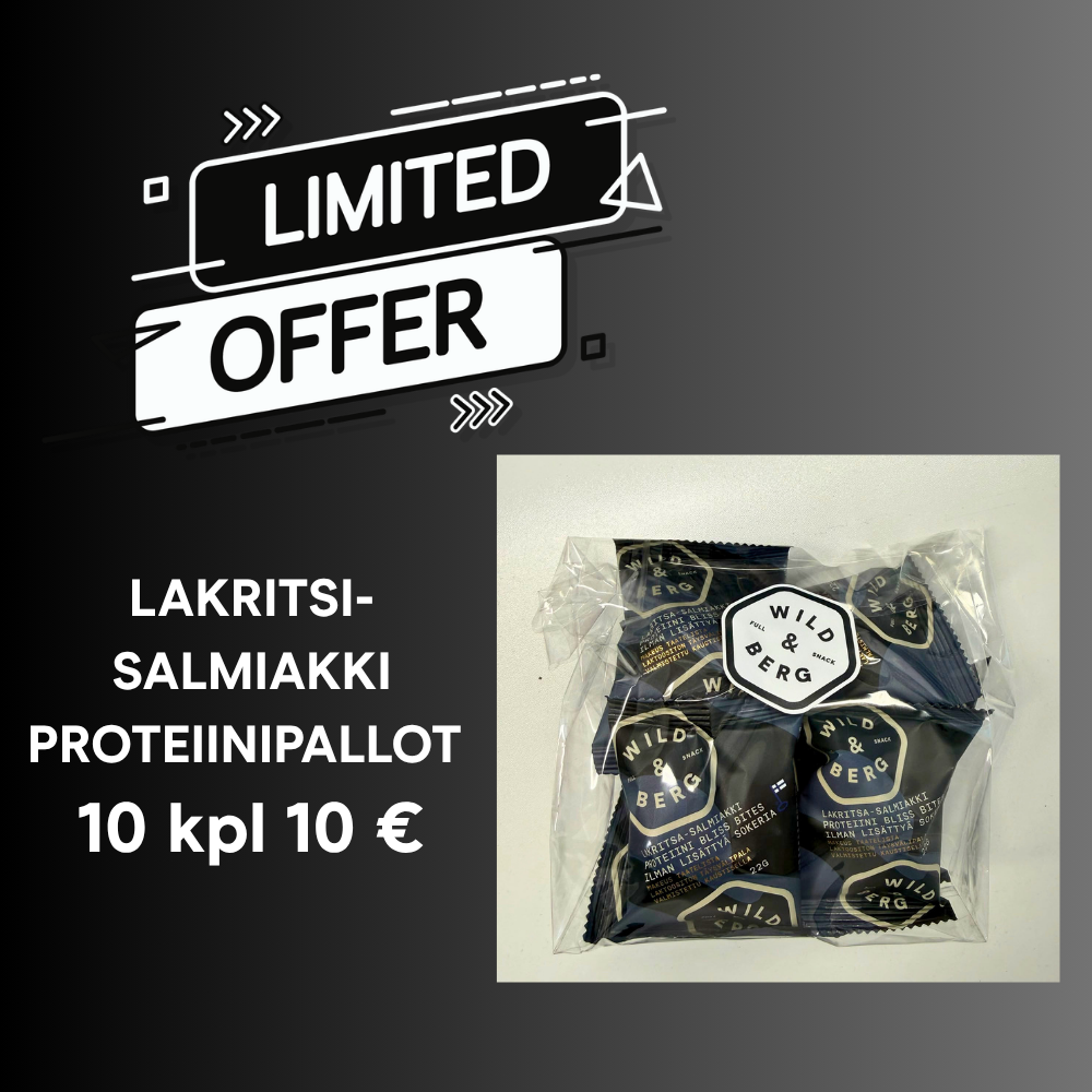 Kampanja Erä 10 kpl Lakritsi-Salmiakki Bliss Bite - proteiinipallo 22 g